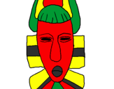 Desenho Máscara africana pintado por silvio