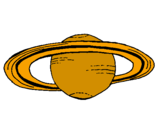 Desenho Saturno pintado por André Costa