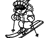 Desenho Menino a esquiar pintado por skate