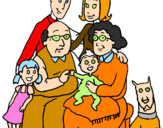 Desenho Família pintado por marcela