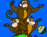 Desenho Macacos a fazer malabarismos pintado por guilherme