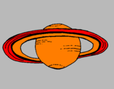 Desenho Saturno pintado por Marga