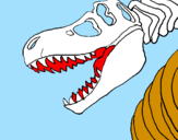 Desenho Esqueleto tiranossauro rex pintado por gabi ferreira