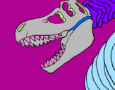 Desenho Esqueleto tiranossauro rex pintado por Ana