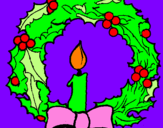 Desenho Coroa de natal e uma vela pintado por Deborah