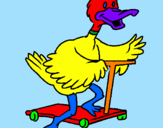 Desenho Pato em patins pintado por Jeff Hardy