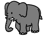 Desenho Elefante bebé pintado por elefante