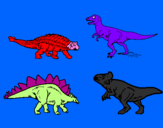 Desenho Dinossauros de terra pintado por rebeca