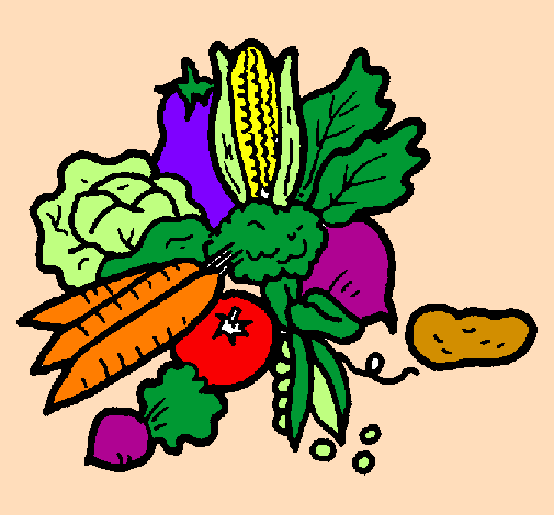 Desenho verduras pintado por ian