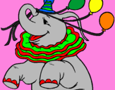 Desenho Elefante com 3 balões pintado por Ráyka