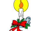 Desenho Vela de natal pintado por vela