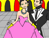 Desenho Princesa e príncipe no baile pintado por iaritssa