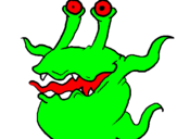 Desenho Monstro de dois olhos pintado por kevin