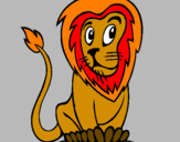 Desenho Leão pintado por arthur