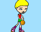 Desenho Jogadora de basquete pintado por Gabriela