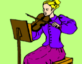 Desenho Dama violinista pintado por marcos eduardo