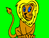 Desenho Leão pintado por gil