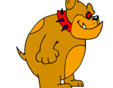Desenho Bulldog inglês pintado por riscas