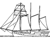 Desenho Veleiro de três mastros pintado por ro