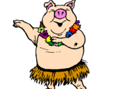 Desenho Porco havaiano pintado por morinr
