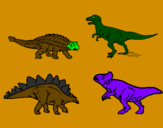 Desenho Dinossauros de terra pintado por Davi