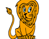 Desenho Leão pintado por ana