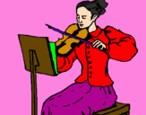 Desenho Dama violinista pintado por tio