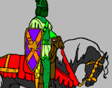 Desenho Cavaleiro a cavalo pintado por vitor