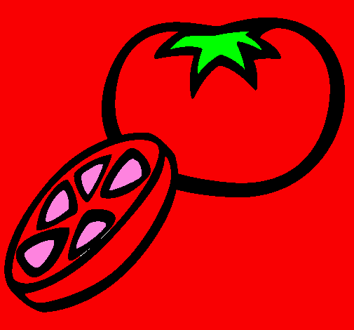 Desenho Tomate pintado por davi