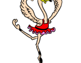 Desenho Avestruz em ballet pintado por sofia