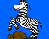 Desenho Zebra a saltar pedras pintado por EMELIANO