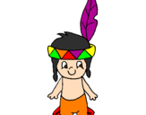 Desenho Pequeno índio pintado por lucas