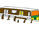 Desenho Passageiros à espera do comboio pintado por david
