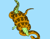 Desenho Anaconda e jacaré pintado por gabriel  ribeiro  borges