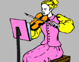 Desenho Dama violinista pintado por márcia 2°plll 