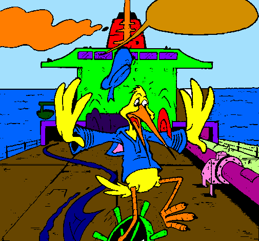 Cegonha num barco