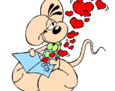 Desenho Rato apaixonado pintado por miss cat*