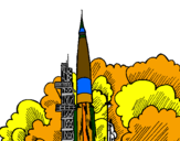 Desenho Lançamento foguete pintado por lucas