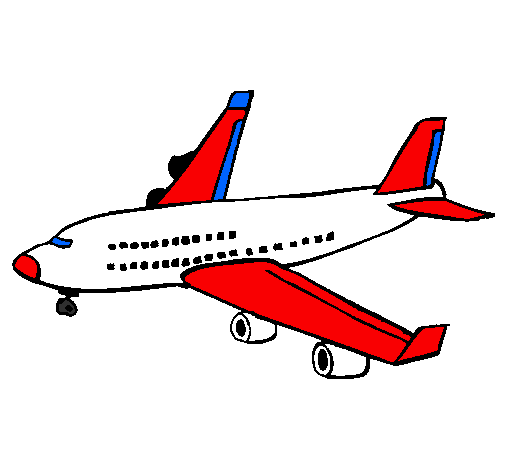 Desenho de Avião de passageiros pintado e colorido por Usuário não  registrado o dia 17 de Maio do 2009