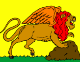 Desenho Leão alado pintado por ygor cezar