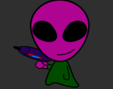 Desenho Alienígena II pintado por Really UFO