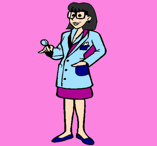Desenho Doutora com óculos pintado por eu sou uma medico  boa