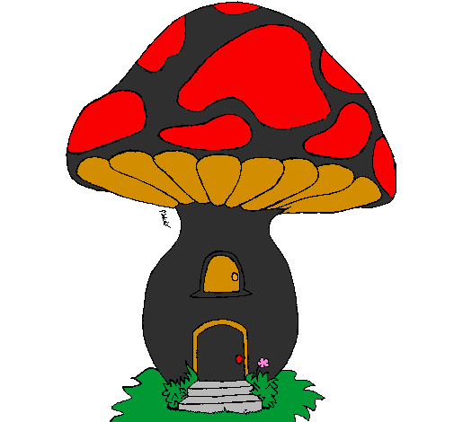 Desenho de Casa cogumelo pintado e colorido por Usuário não registrado o  dia 30 de Agosto do 2011