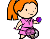 Desenho Rapariga tenista pintado por julia  gabriela