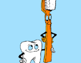Desenho Dentes e escova de dentes pintado por Isabela
