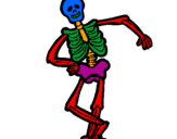 Desenho Esqueleto contente pintado por Gé