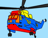 Desenho Helicoptero de resgate pintado por das