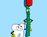 Desenho Dentes e escova de dentes pintado por piupiu