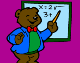 Desenho Professor urso pintado por gabrielle