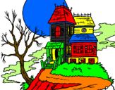 Desenho Casa encantada pintado por joao vitor